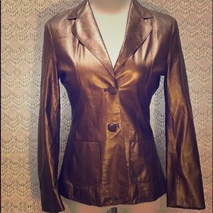Bebe Bronze Leather Blazer